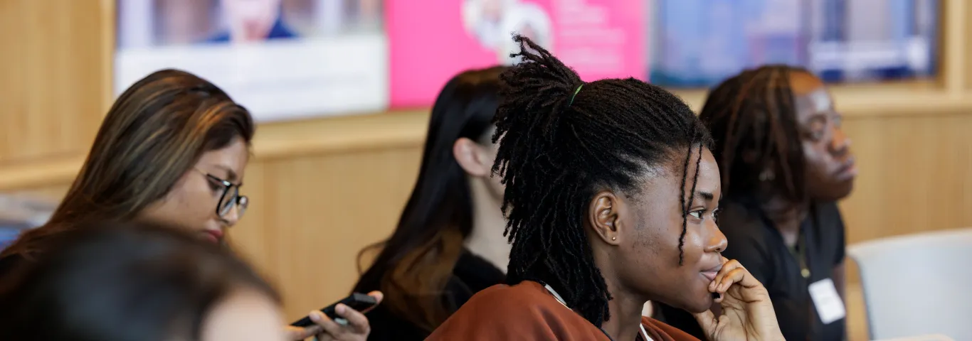 WashU students attending a presentation