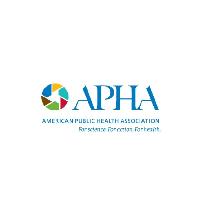 Logo for the American Public Health Association with the slogan: For Science. For Action. For Health