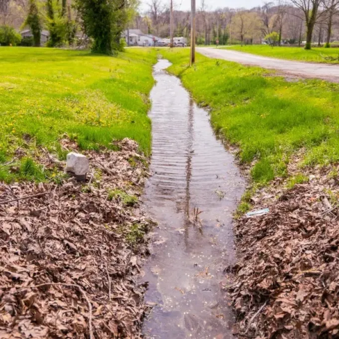 Flooding in front of Bennett’s home. (Credit: Sean Garcia)